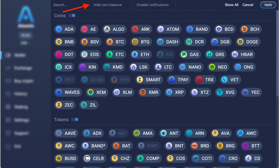 مدیریت-کوین-ها-در-اتمیک-والت-atomic-wallet